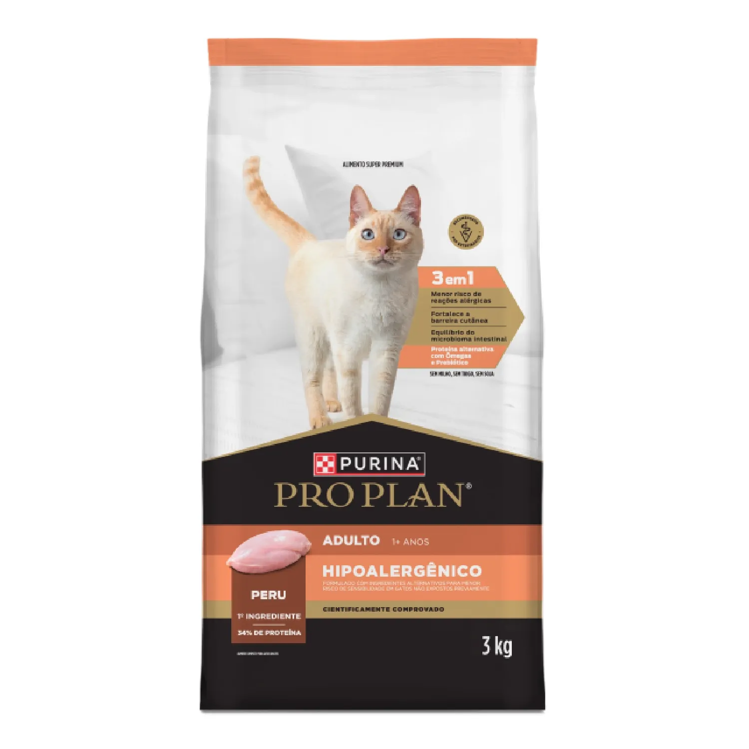 Ração Pro Plan Hipoalergênico Gatos Adultos Peru